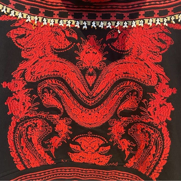 H&M Studio Red Embroidered and Beaded Hoodie Size 6 - Picture 5 of 12